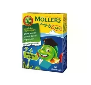 MOLLER’S ОМЕГА-3 РИБКИ ХАРЧОВА ДОБАВКА ДЛЯ ДІТЕЙ ФРУКТОВА 36 ЖЕЛЕЙОК