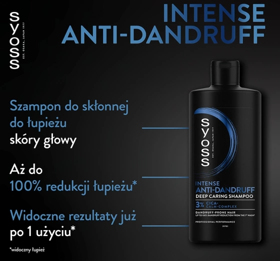 Натисніть на картинку, щоб її збільшити SYOSS ANTI-DANDRUFF ШАМПУНЬ ПРОТИ ЛУПИ 440МЛ