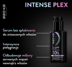 SYOSS INTENSE PLEX СЫРОВАТКА ДЛЯ ОЧЕНЬ ПОВРЕЖДЕННЫХ ВОЛОС 100 МЛ