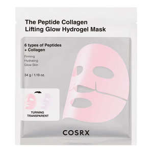COSRX Peptide Collagen Glow Hydrogel Mask гідрогелева тканинна маска з пептидами та колагеном, 34 г