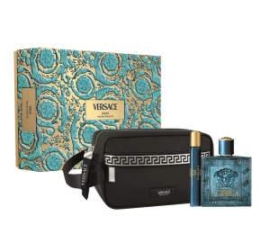 VERSACE MAN EROS НАБІР ТУАЛЕТНА ВОДА СПРЕЙ  100 МЛ + 10 МЛ + КОСМЕТИЧКА 