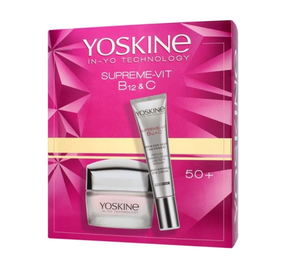 YOSKINE SUPREME-VIT B12 + C НАБІР ДЛЯ ДОГЛЯДУ ЗА ОБЛИЧЧЯМ 50+ КРЕМ ДЛЯ ОБЛИЧЧЯ + КРЕМ ПІД ОЧІ