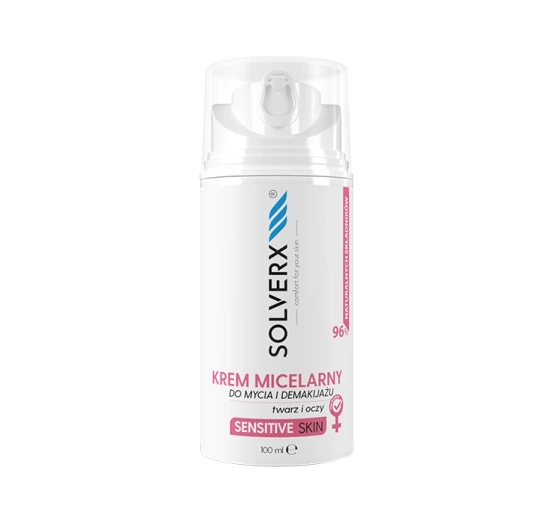 SOLVERX SENSITIVE SKIN МІЦЕЛЯРНИЙ КРЕМ ДЛЯ ДЕМАКІЯЖУ 100МЛ