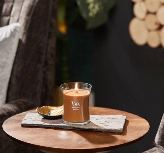 Woodwick Small Jar Candle ароматическая свеча Santal Myrrh 85 г