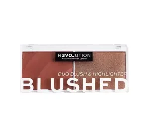 RELOVE DUO BLUSH HIGHLIGHTER ПАЛЕТКА ДЛЯ МОДЕЛЮВАННЯ ОБЛИЧЧЯ BABY 2x2,9Г