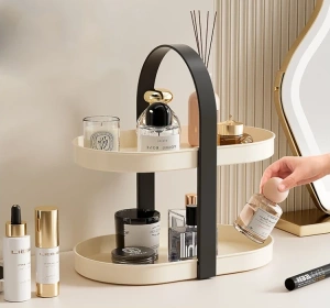 eCarla двоповерховий органайзер для косметики Бежевий