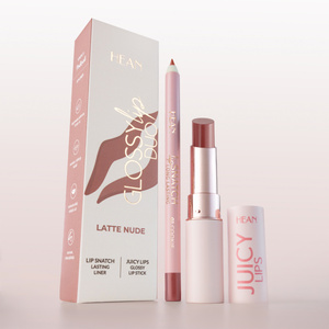 Hean Glossy Lip Duo набор из блеска для губ в стике и карандаша Latte Nude, 4,6 г