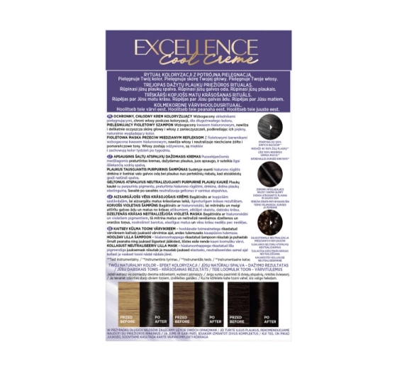 LOREAL EXCELLENCE COOL CREME 3.11 УЛЬТРАПЕПЕЛЬНЫЙ ТЕМНО КОРИЧНЕВЫЙ