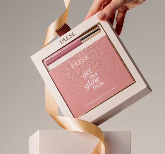 Paese Double Glow Look подарунковий набір для макіяжу: туш для вій 2-в-1 Eyegasm Double Serum Mascara 9 мл + палітра для обличчя та очей Get The Glow Look 16 г