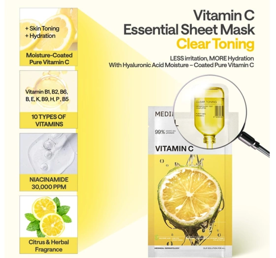Mediheal Vitamin C осветляющая и увлажняющая тканевая маска 24 мл