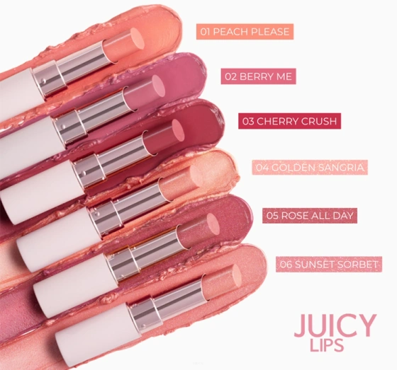 Hean Juicy Lips Glossy помада для губ 06 Sunset Sorbet 3,2 г