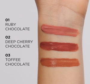 EVELINE CHOCO GLAMOUR РІДКА ПОМАДА ДЛЯ ГУБ 02 DEEP CHERRY CHOCOLATE