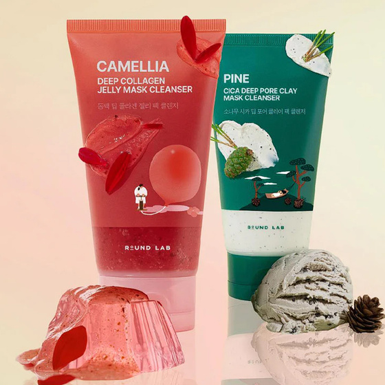 Round Lab Pine Cica Deep Pore Clay Mask Cleanser глиняна маска для вмивання обличчя для очищення пор 150 мл