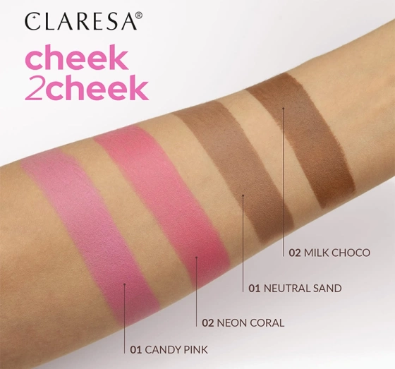 CLARESA CHEEK2CHEEK КРЕМОВІ РУМ'ЯНА ДЛЯ ЩІК 01 CANDY PINK 6Г