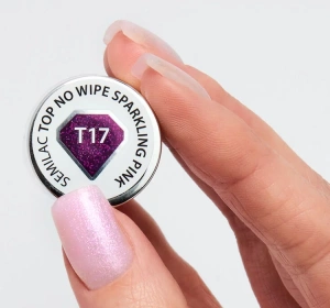SEMILAC TOP NO WIPE ТОП ДЛЯ ГЕЛЬ-ЛАКА T17 SPRARKLIG PINK 7МЛ