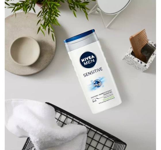 NIVEA MEN SENSITIVE ДЕЛІКАТНИЙ ГЕЛЬ ДЛЯ ДУШУ ДЛЯ ЧОЛОВІКІВ ДЛЯ ТІЛА, ОБЛИЧЧЯ І ВОЛОССЯ 250МЛ