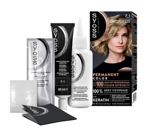 SYOSS PERMANENT COLORATION СТОЙКАЯ КРАСКА 7_1 NATURAL MEDIUM BLOND