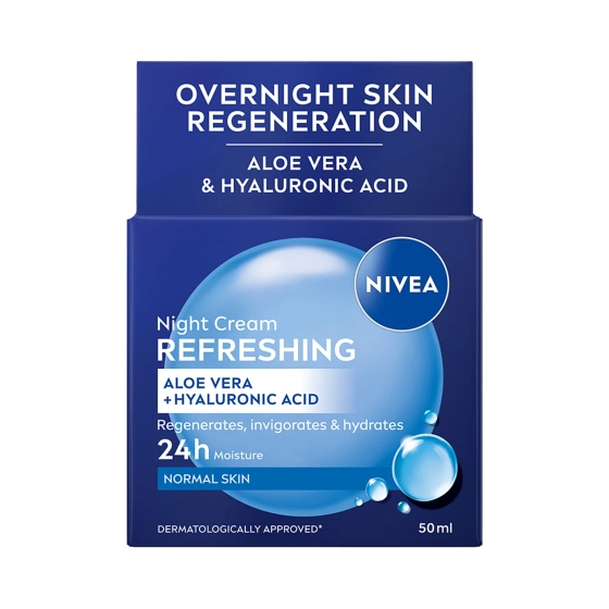 NIVEA ЗВОЛОЖУВАЛЬНИЙ КРЕМ ДЛЯ ОБЛИЧЧЯ НА НІЧ 24H ЗВОЛОЖЕННЯ + ВІДНОВЛЕННЯ 50МЛ
