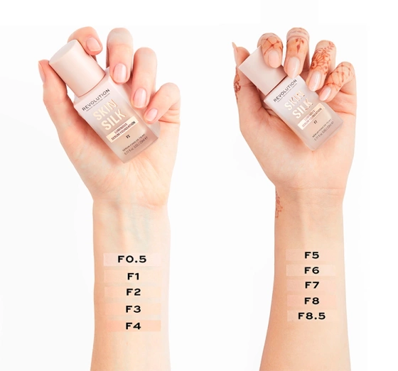 MAKEUP REVOLUTION SKIN SILK SERUM FOUNDATION ТОНАЛЬНИЙ КРЕМ СИРОВАТКА ДЛЯ ОБЛИЧЧЯ F1 23МЛ