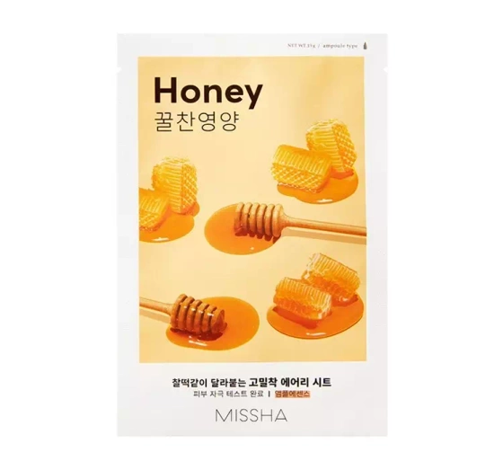 MISSHA AIRY FIT SHEET MASK ОСВІТЛЮВАЛЬНО-ЖИВИЛЬНА ТКАНИННА МАСКА МЕД 19Г