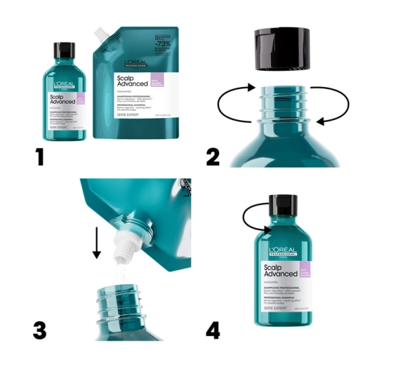 LOREAL PROFESSIONNEL SERIE EXPERT SCALP ADVANCED ЗАСПОКІЙЛИВИЙ ШАМПУНЬ ДЛЯ ВОЛОССЯ REFILL 500МЛ