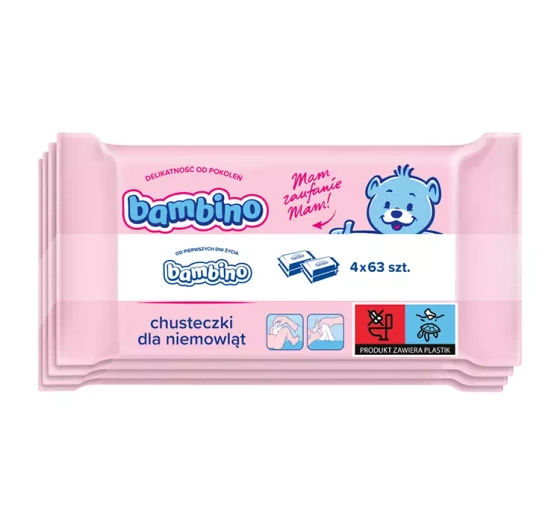BAMBINO СЕРВЕТКИ ДЛЯ НЕМОВЛЯТ 4X 63 ШТ