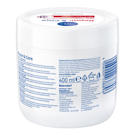 Нажмите на картинку, чтобы ее увеличить NIVEA REPAIR & CARE УВЛАЖНЯЮЩЕ-ВОССТАНАВЛИВАЮЩИЙ КРЕМ ДЛЯ ТЕЛА, ЛИЦА И РУК 400 МЛ