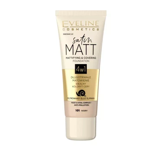 EVELINE SATIN MATT МАТИРУЮЩЕЕ ТОНАЛЬНОЕ СРЕДСТВО 101 IVORY 30МЛ