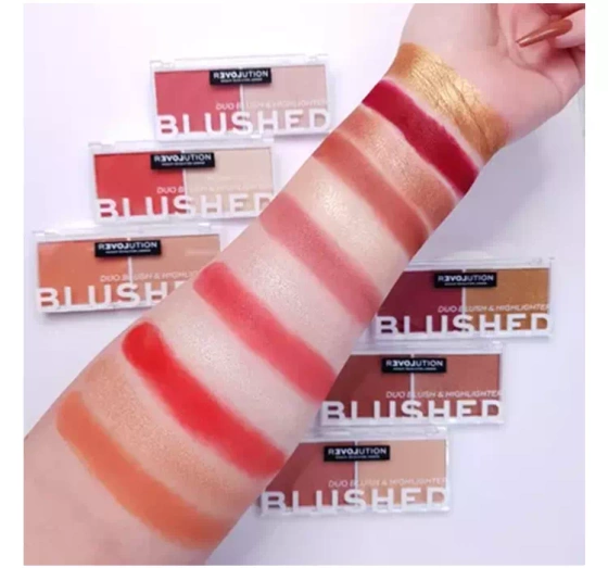 RELOVE DUO BLUSH HIGHLIGHTER ПАЛЕТКА ДЛЯ МОДЕЛИРОВАНИЯ ЛИЦА BABY 2x2,9Г