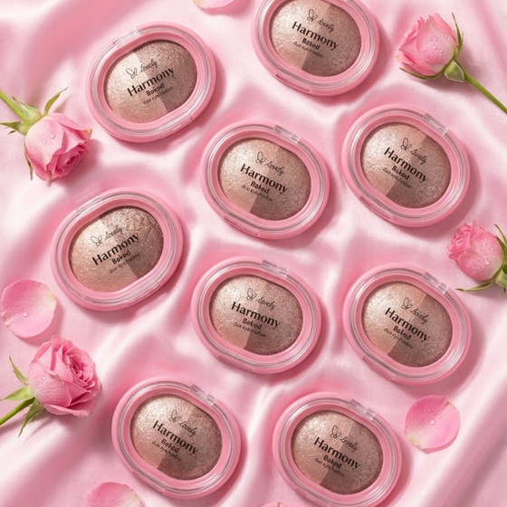 Lovely Harmony Baked Duo Eyeshadow дуэт блестящих теней для век 01 4 г