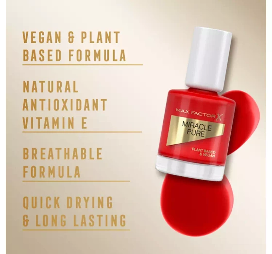 MAX FACTOR MIRACLE PURE ЛАК ДЛЯ НОГТЕЙ 305 SCARLET POPPY 12МЛ