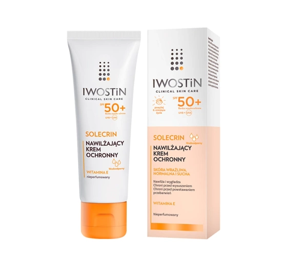 IWOSTIN SOLECRIN ЗАХИСНИЙ КРЕМ ДЛЯ ЧУТЛИВОЇ, НОРМАЛЬНОЇ І КОМБІНОВАНОЇ ШКІРИ SPF50+ 50МЛ