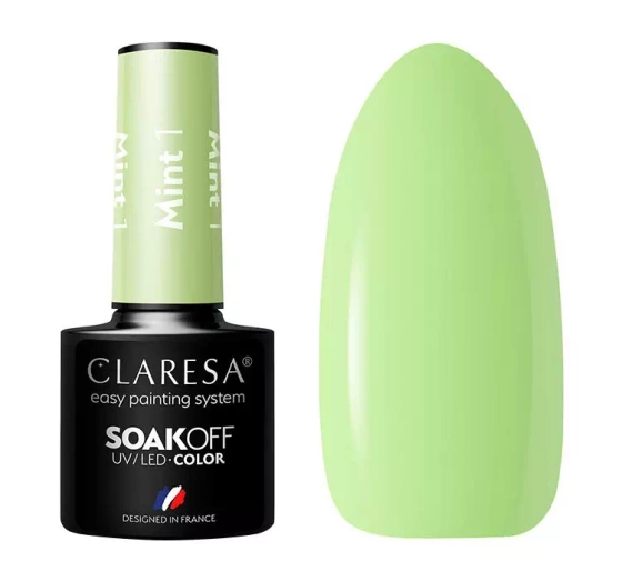 CLARESA SOAK OFF ГЕЛЬ-ЛАК MINT 1 5МЛ