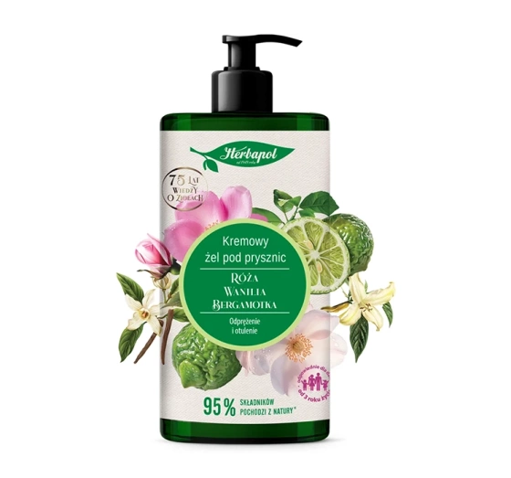 Herbapol кремовий гель для душу з трояндою, ваніллю та бергамотом 740 мл