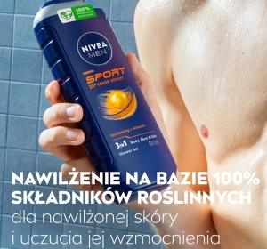 NIVEA MEN SPORT ГЕЛЬ ДЛЯ ТІЛА, ОБЛИЧЧЯ І ВОЛОССЯ 250МЛ