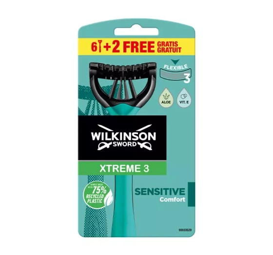 WILKINSON SWORD XTREME3 SENSITIVE ОДНОРАЗОВА БРИТВА ДЛЯ ЧОЛОВІКІВ 8 ШТУК