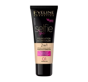 EVELINE SELFIE TIME УВЛАЖНЯЮЩЕЕ ТОНАЛЬНОЕ СРЕДСТВО И КОРРЕКТОР 01 PORCELAIN 30МЛ