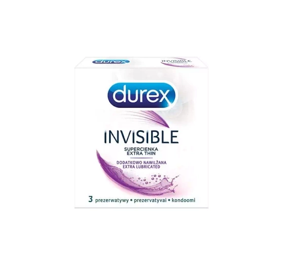 DUREX INVISIBLE EXTRA LUBRICATED ПРЕЗЕРВАТИВИ 3 ШТ