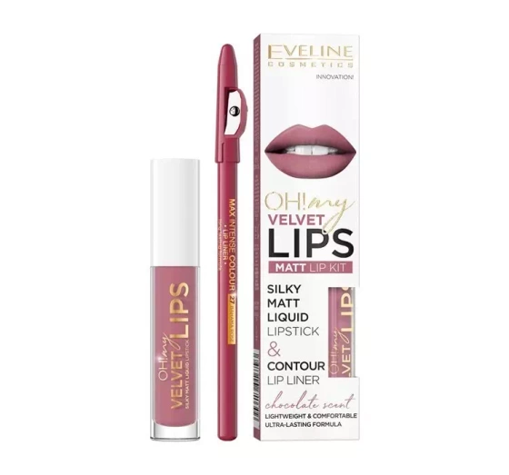 EVELINE OH! MY VELVET LIPS KIT НАБІР ДЛЯ МАКІЯЖУ ГУБ 13 BROWNIE BISCOTTI