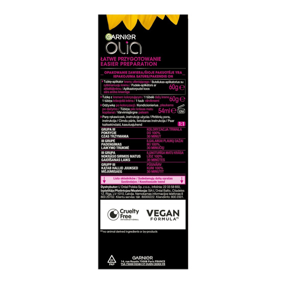 GARNIER OLIA СТІЙКА ФАРБА ДЛЯ ВОЛОССЯ БЕЗ АМІАКУ 4.0 ТЕМНО-КАШТАНОВИЙ