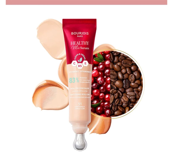 BOURJOIS HEALTHY MIX CLEAN КРИЮЧА СИРОВАТКА-КОРЕКТОР ПІД ОЧІ ROLL-ON  51 LIGHT VANILLA 13МЛ