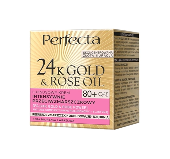 PERFECTA GOLD&ROSE КРЕМ ПРОТИ ЗМОРШОК НА ДЕНЬ І НІЧ 80+ 50МЛ
