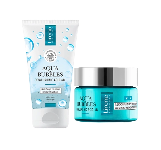 LIRENE AQUA BUBBLES ПОДАРОЧНЫЙ НАБОР КОСМЕТИКИ КРЕМ + ГЕЛЬ ДЛЯ УМЫВАНИЯ