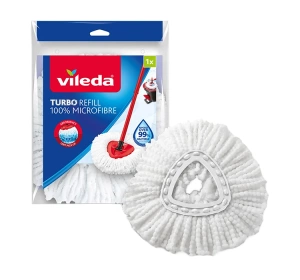 Vileda Turbo 100% Microfibre Refill сменная насадка для вращающегося шнурового швабры, 1 шт.