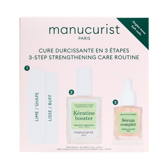 Manucurist 3-Step Strengthening Care Routine — укрепляющий набор для ухода за мягкими и поврежденными ногтями