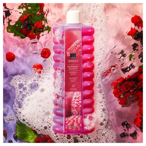 AVON SENSES BUBBLE BATH ЛОСЬЙОН ДЛЯ КУПАННЯ RASPBERRY DELIGHT 1000МЛ