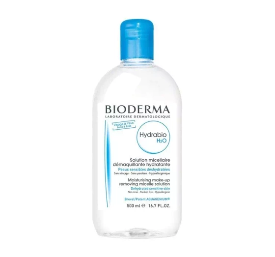 BIODERMA HYDRABIO H2O ЗВОЛОЖУВАЛЬНА МІЦЕЛЯРНА РІДИНА ДЛЯ ДЕМАКІЯЖУ ТА ОЧИЩЕННЯ ОБЛИЧЧЯ 500МЛ