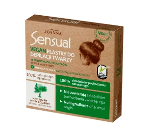 JOANNA SENSUAL VEGAN ПОЛОСКИ ДЛЯ ДЕПИЛЯЦИИ ЛИЦА 12 ШТУК + 10 МЛ