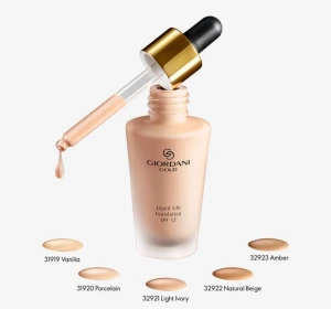 ORIFLAME GIORDANI GOLD LIQUID SILK FOUNDATION SPF12 ТОНАЛЬНОЕ СРЕДСТВО ДЛЯ ЛИЦА NATURAL BEIGE 30МЛ