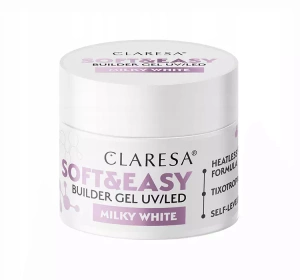 CLARESA SOFT & EASY ГЕЛЬ ДЛЯ НАРОЩУВАННЯ НІГТІВ UV/LED MILKY WHITE 45Г
